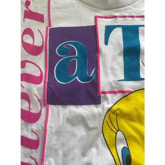 Deadstock Single Stitch Warner Brothers Tweety‎ Bird T-Shirt XL 90’s NWT 0302 - Picture 12 of 15